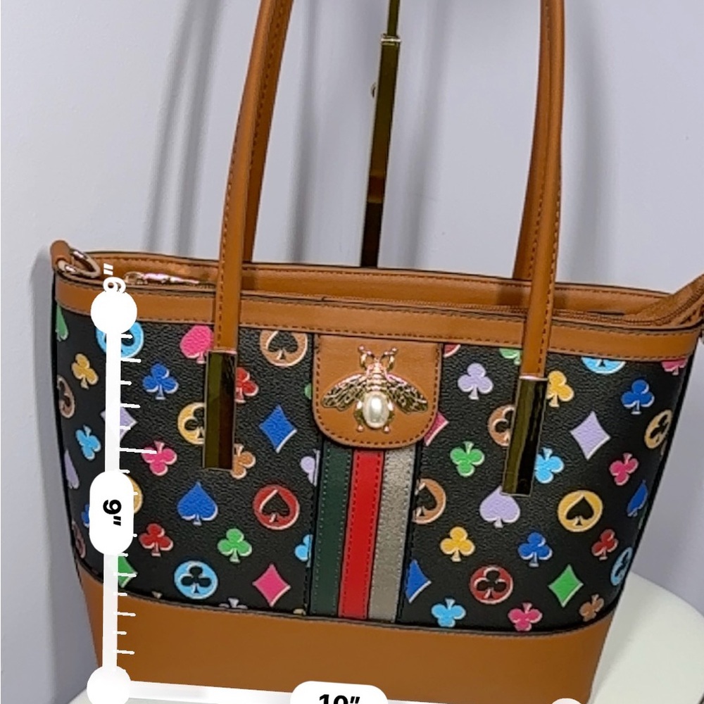 Colorful Designer Tote and Wallet Set - Picture 2 of 4